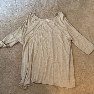 Casual Beige 3/4 Sleeve Top